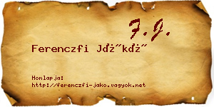 Ferenczfi Jákó névjegykártya